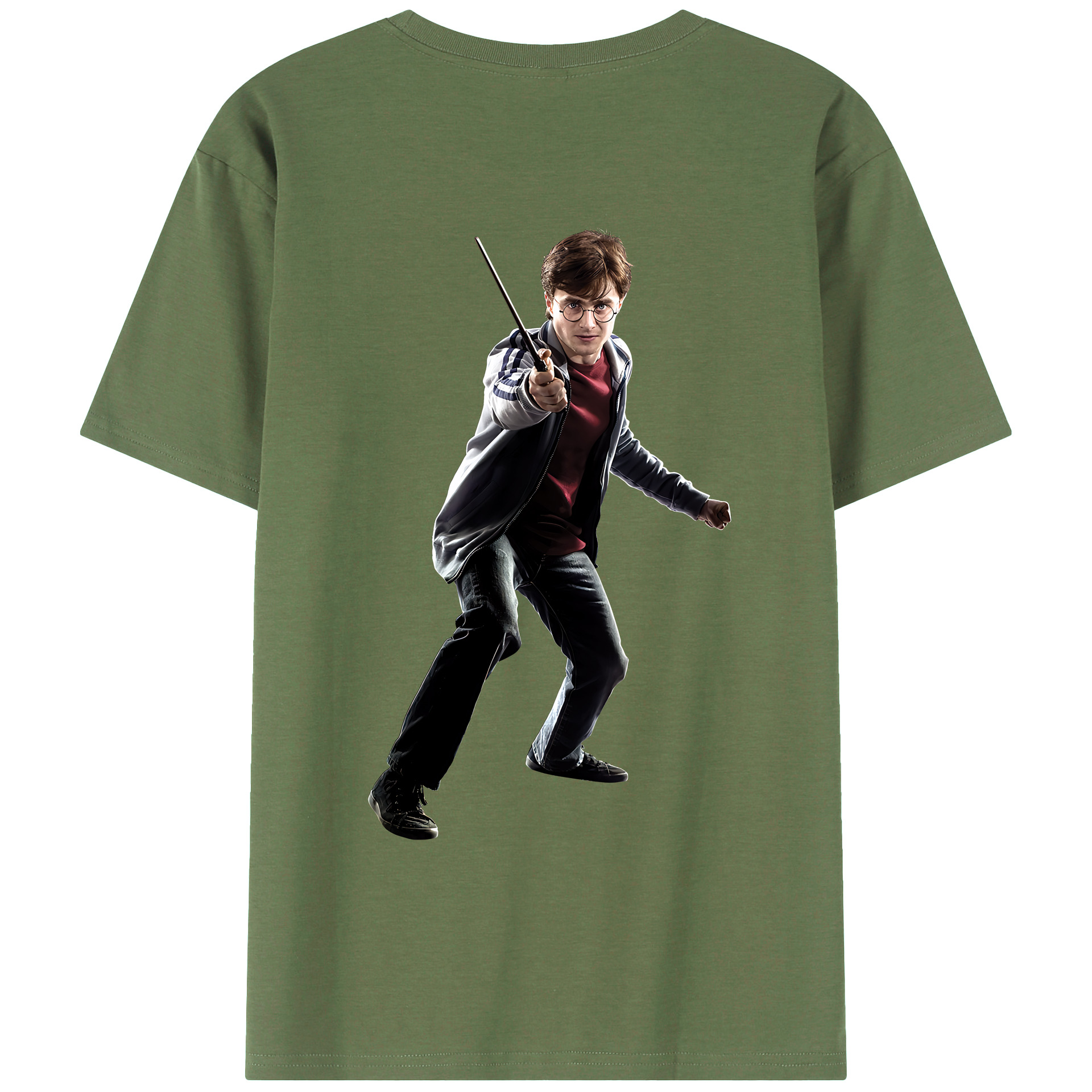 （画像用） Harry Potter ハリー・ポッターシリーズ 綿100％ メンズ半袖Tシャツ（バックプリント） 通気性
